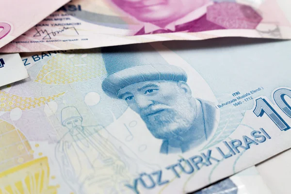Банкноты турецкой лиры — стоковое фото