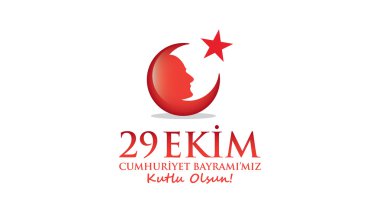 29 Ekim Cumhuriyet Bayramı. Atatürk ve bayrak. 