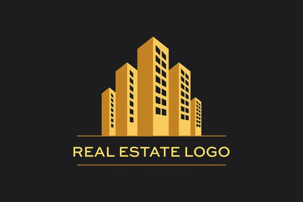 Vector Logo Real Estate Construction — Stock Vector