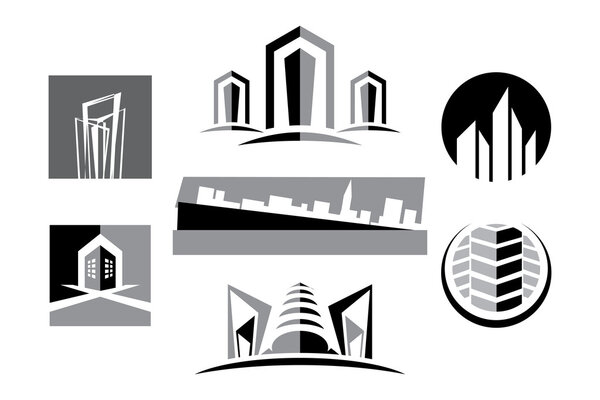 Vector Logo Real Estate Construction Icon Set