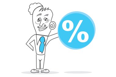 Businessman Character - Percent sign