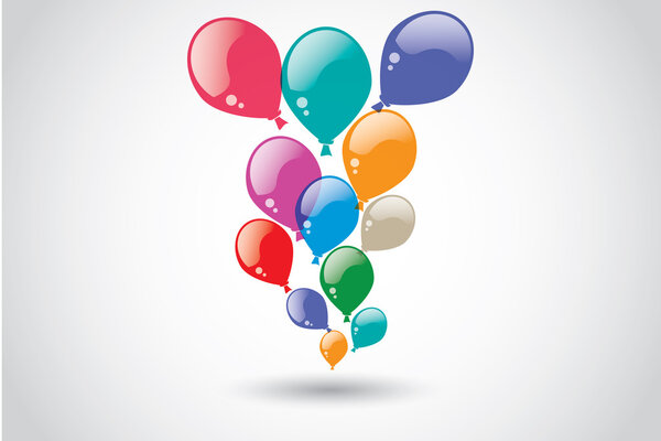 Красочные воздушные шары и фон
