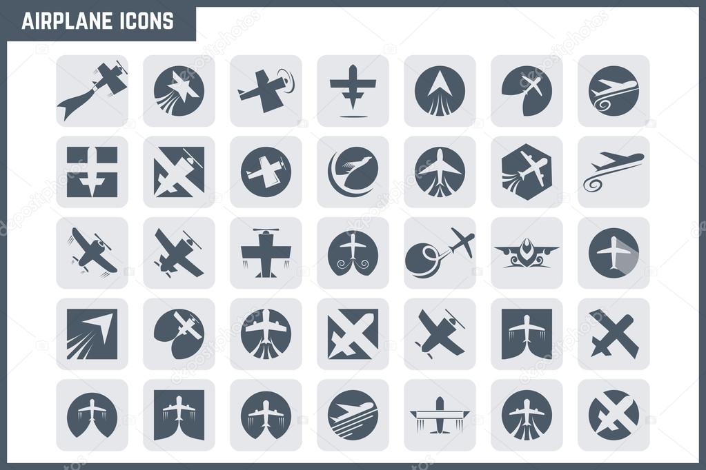 Vector Airplane Icon Set