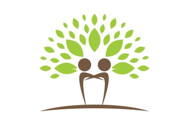 Vektör yaratıcı renkli ağaç insan kavramı