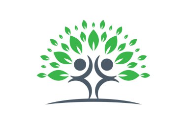 Vektör yaratıcı renkli ağaç insan kavramı