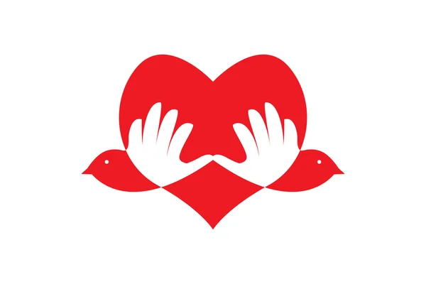 Kırmızı kalp, sevgi ve Sevgililer günü — Stok Vektör
