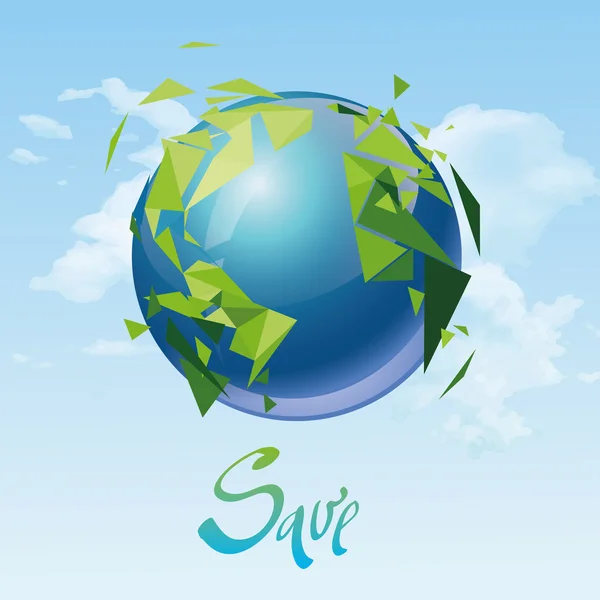 Earth poster Save concept — Stock Vector