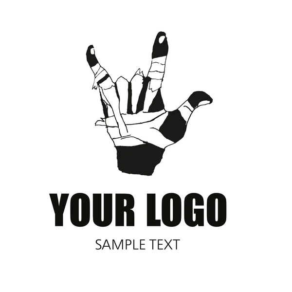 Logo signe de main — Image vectorielle