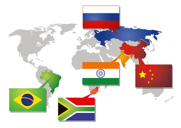 Países de brics — Vetor de Stock