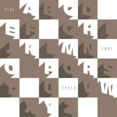 Düz alfabe simgeler