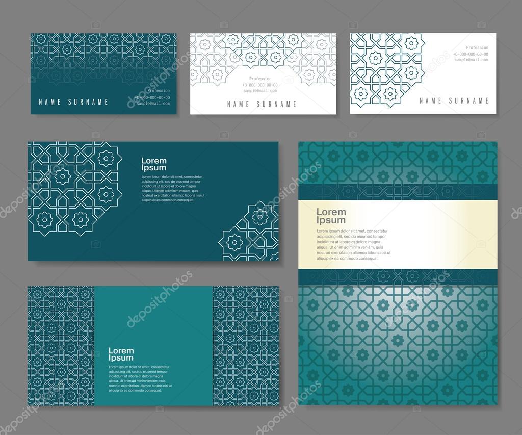 Set Of Templates In Arabic Stock Vector By TerentyevaYulia 95375708