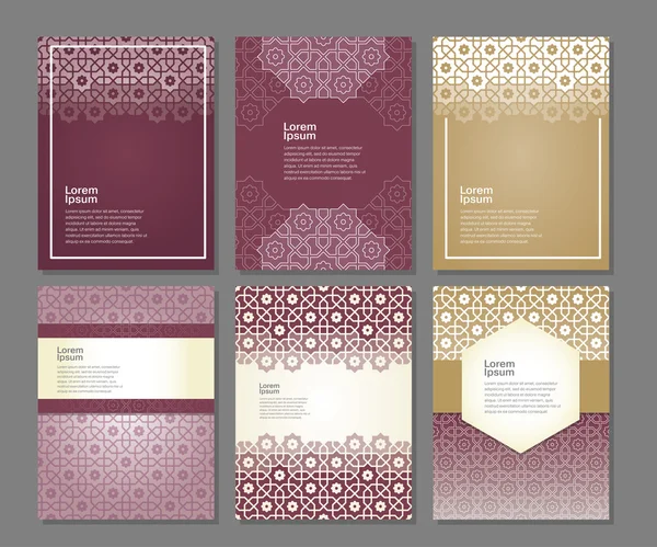 Set dari template dalam arabic - Stok Vektor