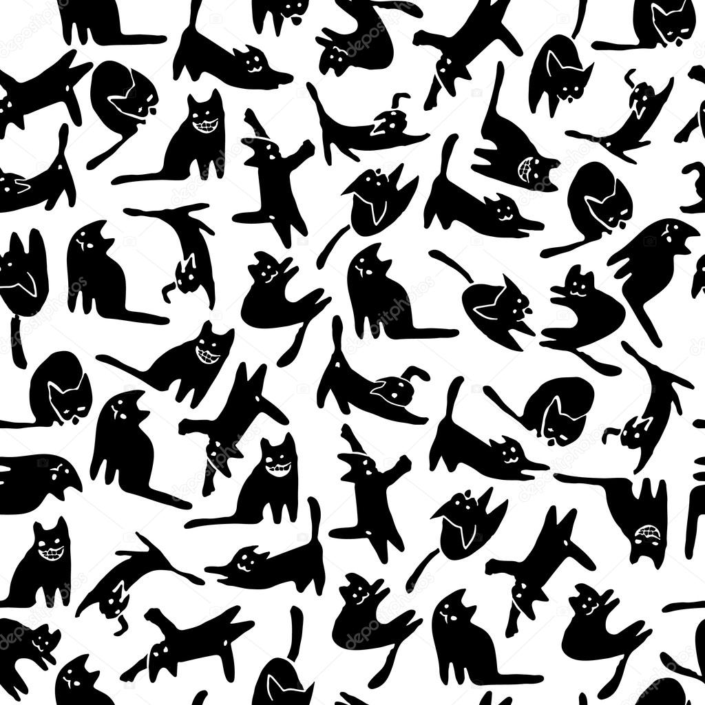 Black cats pattern