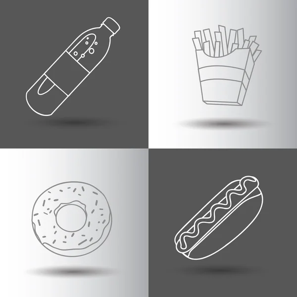 Fastfood plat — Stockvector