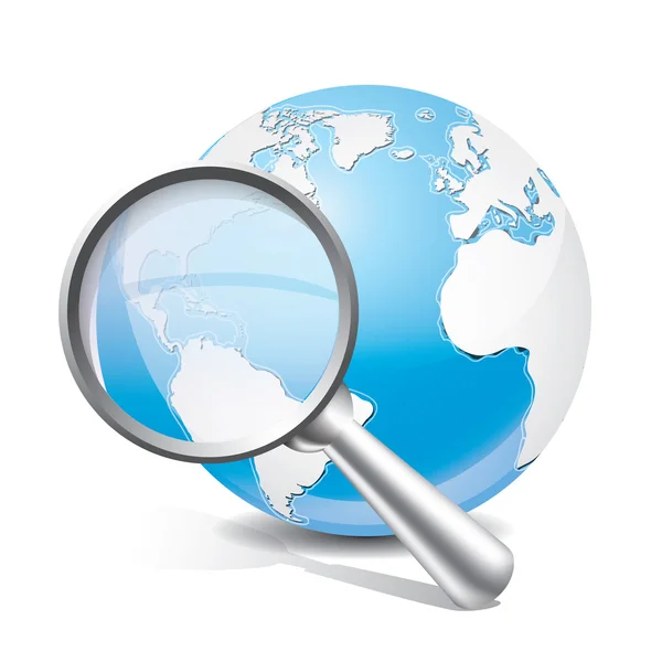 Global search glossy vector icon — Stock Vector