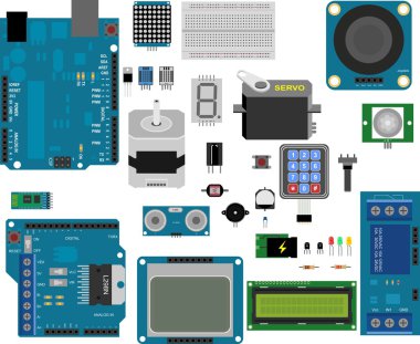 Arduino electronic elements clipart