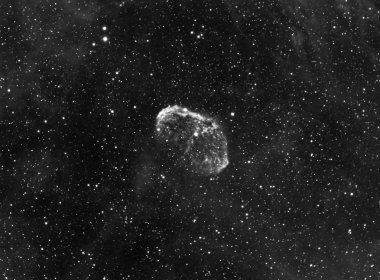 Ngc6888 Hilal Nebula içinde hidrojen-Alfa gerçek fotoğraf