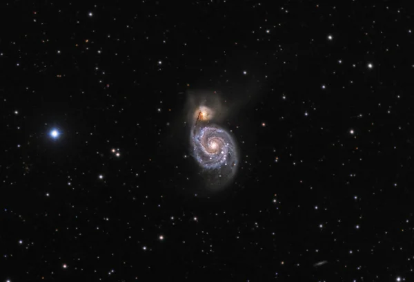 M51 Whirlpool Galaxy Real Photo — Stock Photo, Image