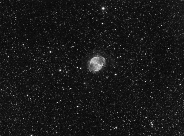 M27 Dumbbell Nebula in Hydrogen-Alpha Real Photo — Stock Photo, Image