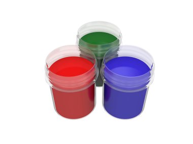 Beyaz arka plan üzerinde boya kavanoz