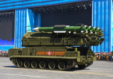 Moskova, Rusya - 07 Mayıs 2015: Uçaksavar füzesi karmaşık 