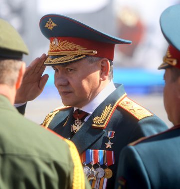 Moskova, 07 Mayıs, 2015:Defense Bakanı, ordu genel Sergei Shoigu 