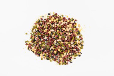 Farklı tahıl, tahıl ve fasulye arkaplan koleksiyonu.