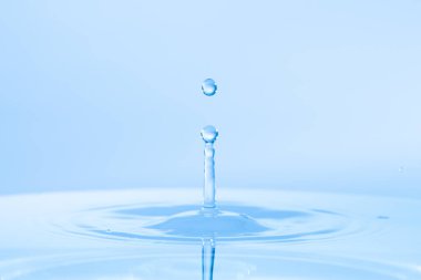 Gerçekçi Şeffaf Mavi Düşürme ve Çember Dalgalanmaları Arkaplanı.