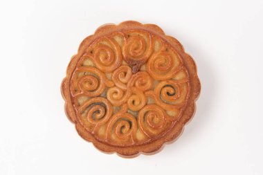 Çin Güz Festivali ortası Ay pastası beyaz arka planda