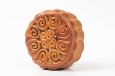 Çin Güz Festivali ortası Ay pastası beyaz arka planda