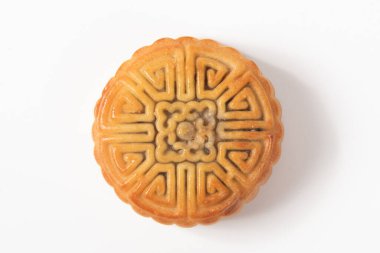 Çin Güz Festivali ortası Ay pastası beyaz arka planda