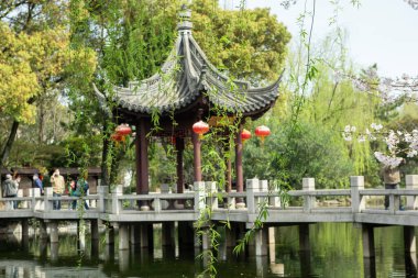 Shanghai, Çin 'de klasik bahçe manzarası