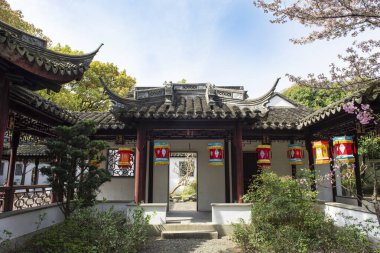 Shanghai, Çin 'de klasik bahçe manzarası