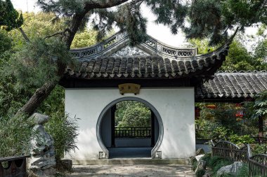 Shanghai, Çin 'de klasik bahçe manzarası