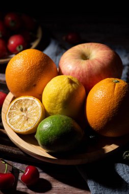 Bir grup taze meyve. Gıda konsepti.