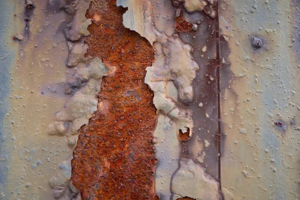 锈迹斑斑的金属墙背景 灰尘污迹 锈蚀质感 — 图库照片