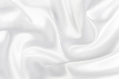 Soyut beyaz ipek kumaş dokusu arkaplanı. Kumaş yumuşak dalga. Saten hazineleri.