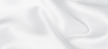 Soyut beyaz ipek kumaş dokusu arkaplanı. Kumaş yumuşak dalga. Saten hazineleri.