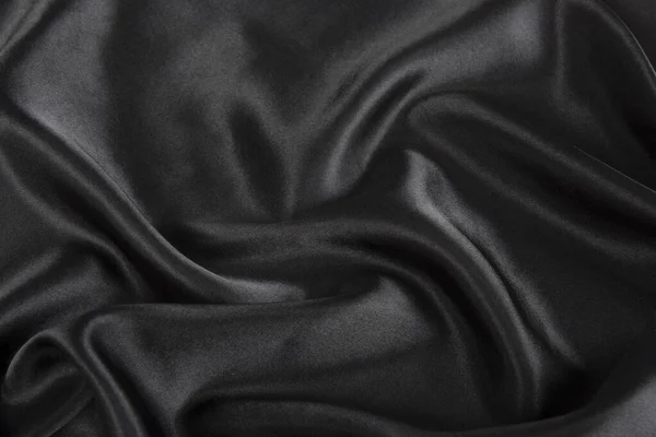 Fondo Textura Tela Seda Negra Abstracta Onda Suave Tela Los — Foto de Stock