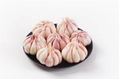 Garlic Cloves and Garlic Bulb isolated on white background