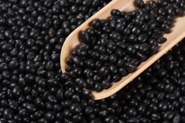 Yakın plan, siyah soya fasulyesi desenli arka plan..