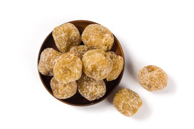 kuru şekerleme tarihleri beyaz arkaplanda izole edildi