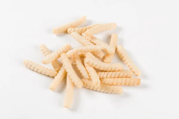 Prawn Cracker Sticks White Background Shrimp Crispy Snack — Stock Photo, Image