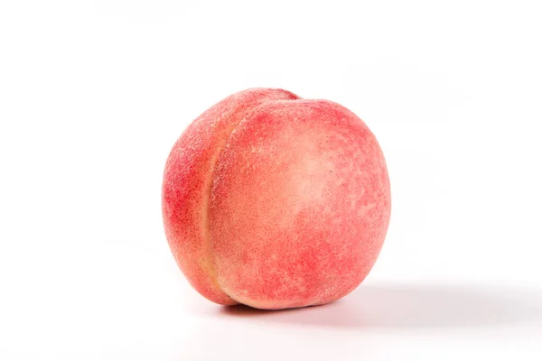 Ripe Peach Fruit Close White Background Stok Fotoğraf