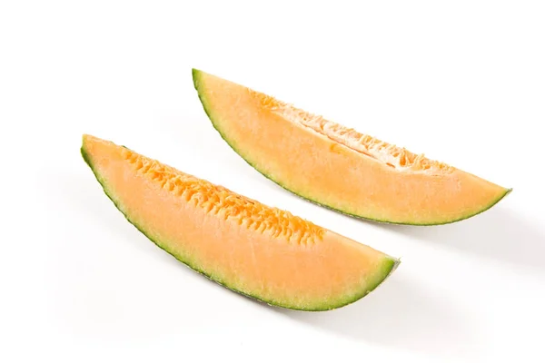 Närbild Färsk Hami Melon Frukt Isolerad Vit Bakgrund — Stockfoto