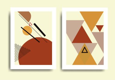 Tasarım Soyut, Modern Geometrik Vektör Grafik Tasarım Seti, vektör çizimleri