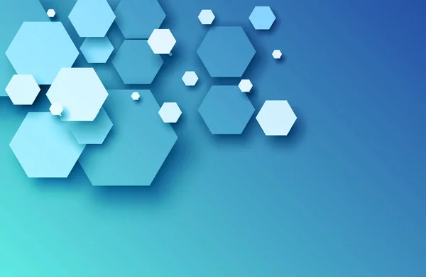 Fond Bleu Avec Hexagones Clair Pour Une Présentation Entreprise — Image vectorielle