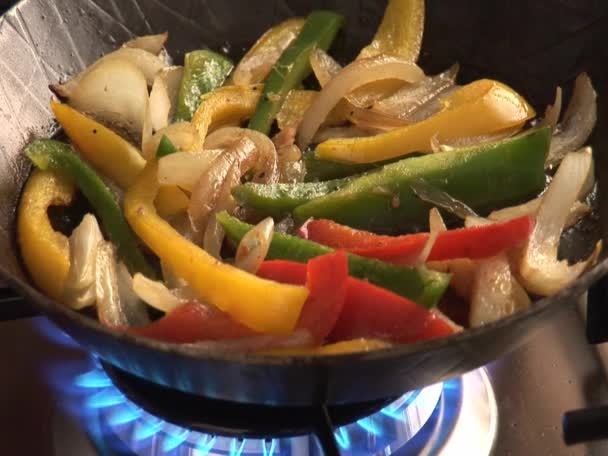 Chicken fillet in frying pan — Stock Video