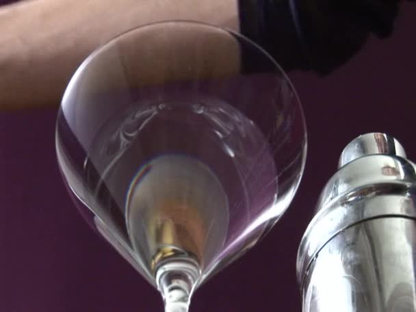 Bijgerechten martini met olijfolie — Stockvideo