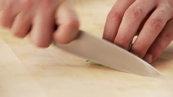 Basil being chopped — Stock Video